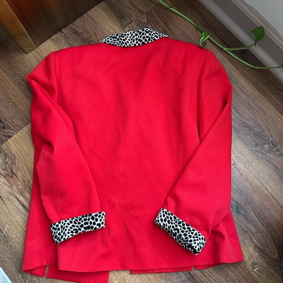 Christopher & Banks Red Jacket with Animal Print Accents - Picture 3 of 5